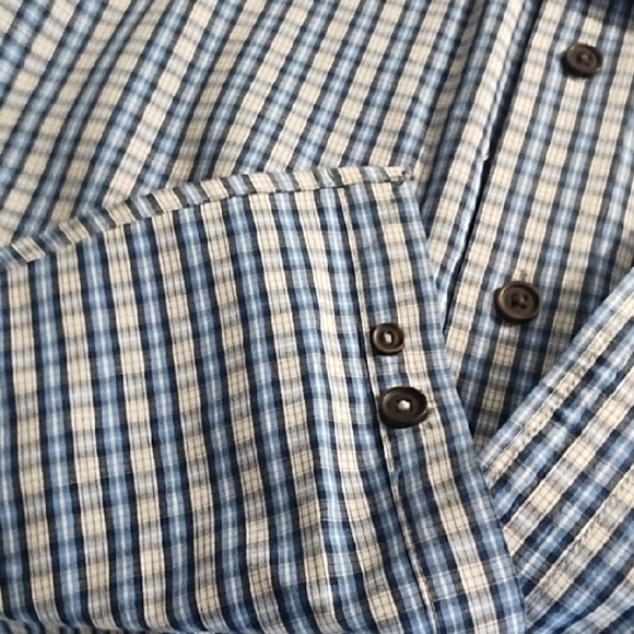 Classic Blue Plaid Button Down Shirt 2XLT Long Sleeves - Picture 12 of 16